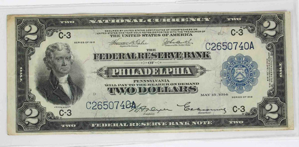 1918 2 National Currency Philadelphia 4ff6b