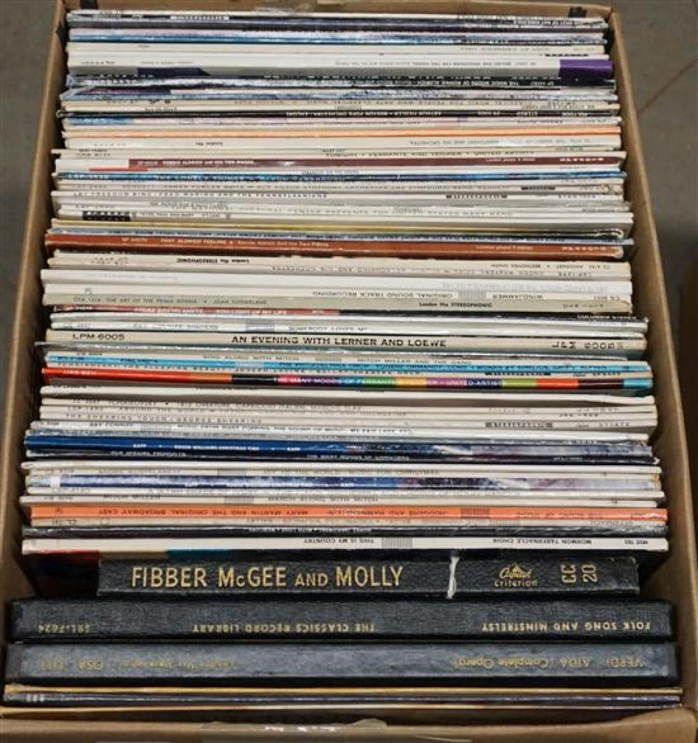 BOX OF LP RECORDS OF MUSICALSBox of