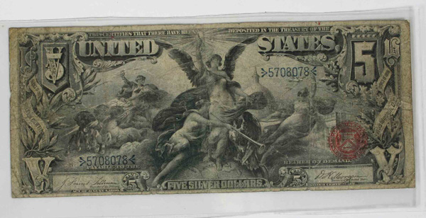 1896 Educational Large Note $5