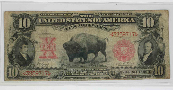 1901 $10 Bison United States Note