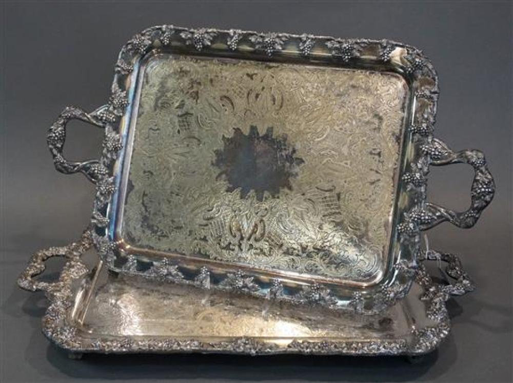 TWO AMERICAN SILVER PLATE 'GRAPEVINE'