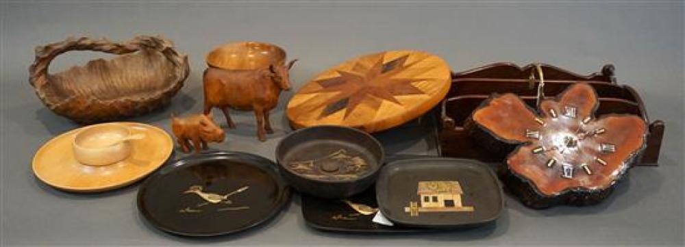 GROUP WITH ASSORTED WOOD TABLE