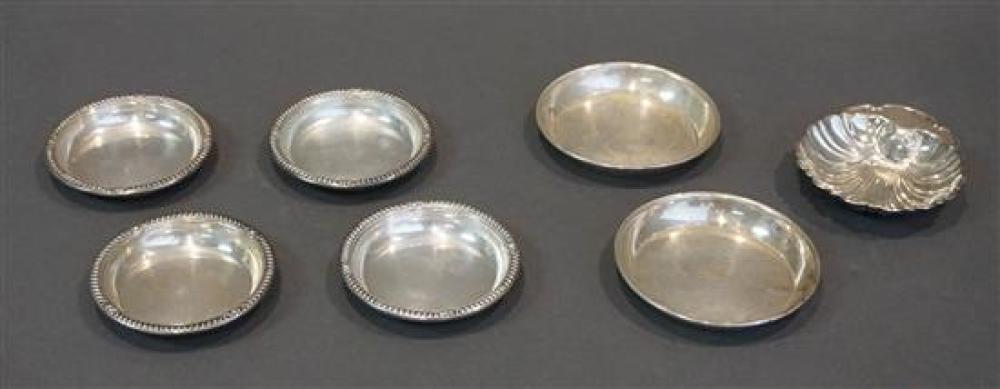 SEVEN STERLING SMALL DISHES, 7.6