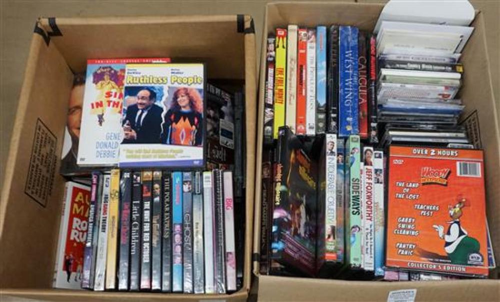 TWO BOXES WITH APPROXIMATELY 120 DVDS