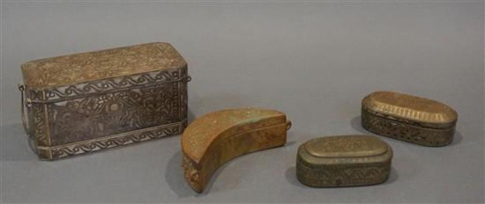 FOUR INDO-CHINESE BRONZE AND SILVER