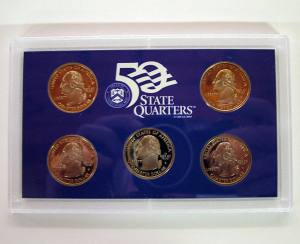 Five 1999 State Quarters Proof