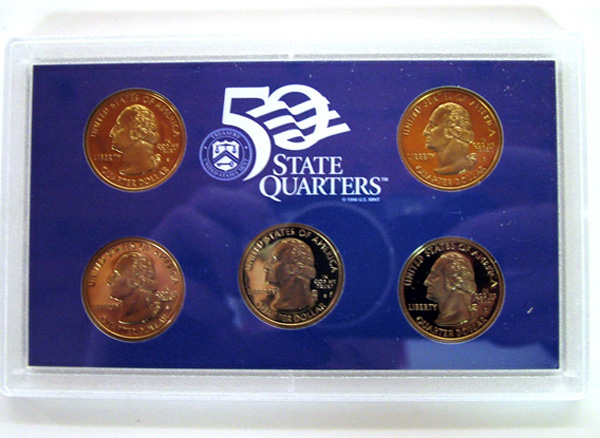 Five 1999 State Quarters Proof