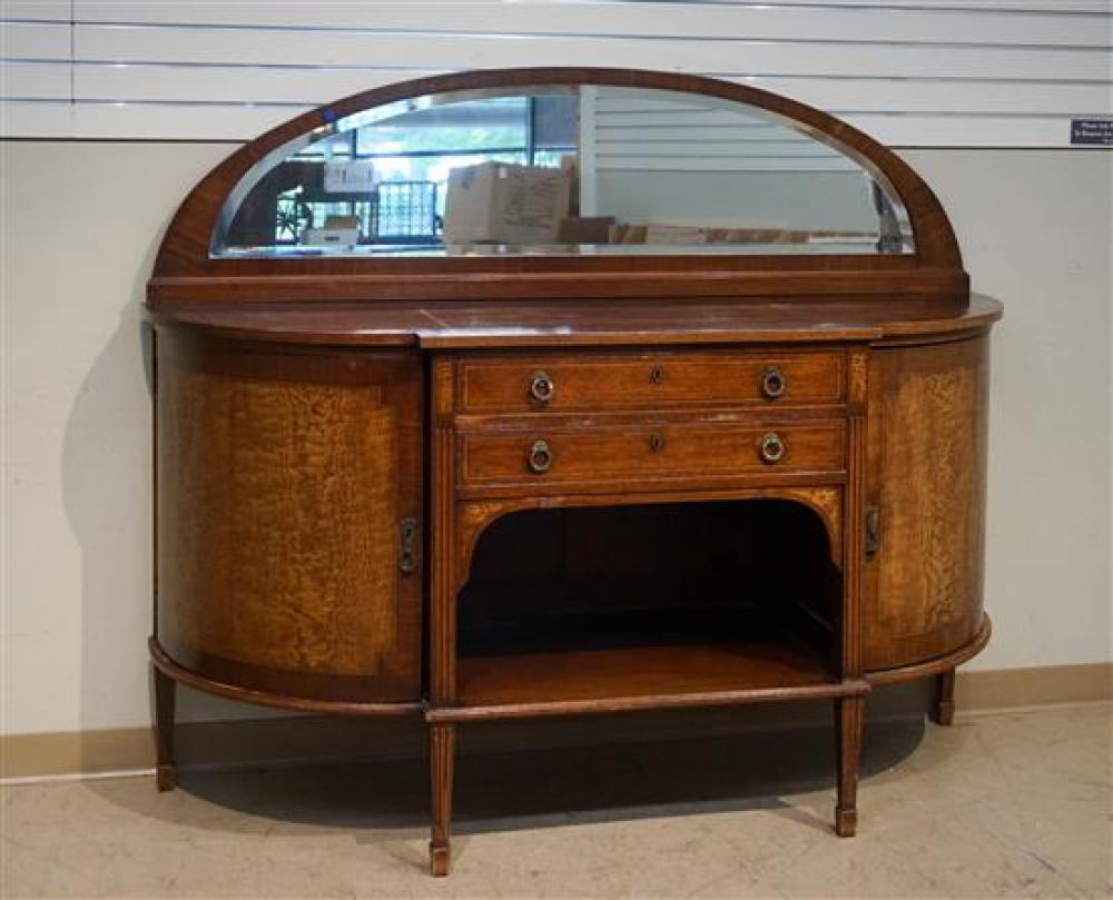 REGENCY STYLE INLAID MAHOGANY DEMILUNE 31fc34