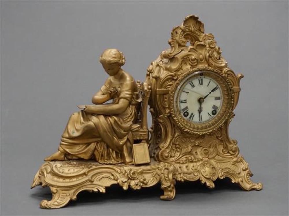 ANSONIA CLOCK CO GILT METAL FIGURAL