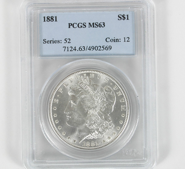 1881 Morgan Dollar $1 PCGS MS63