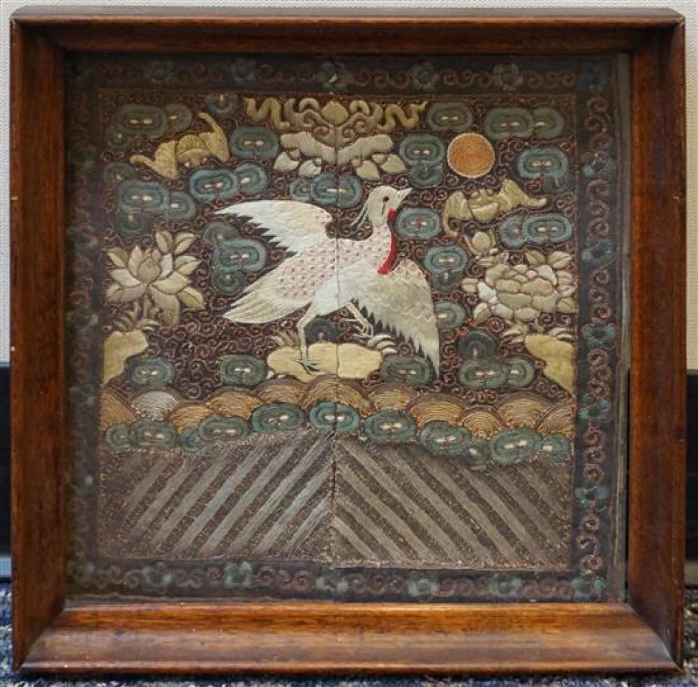 CHINESE SILK EMBROIDERED CRANE  31fdfc