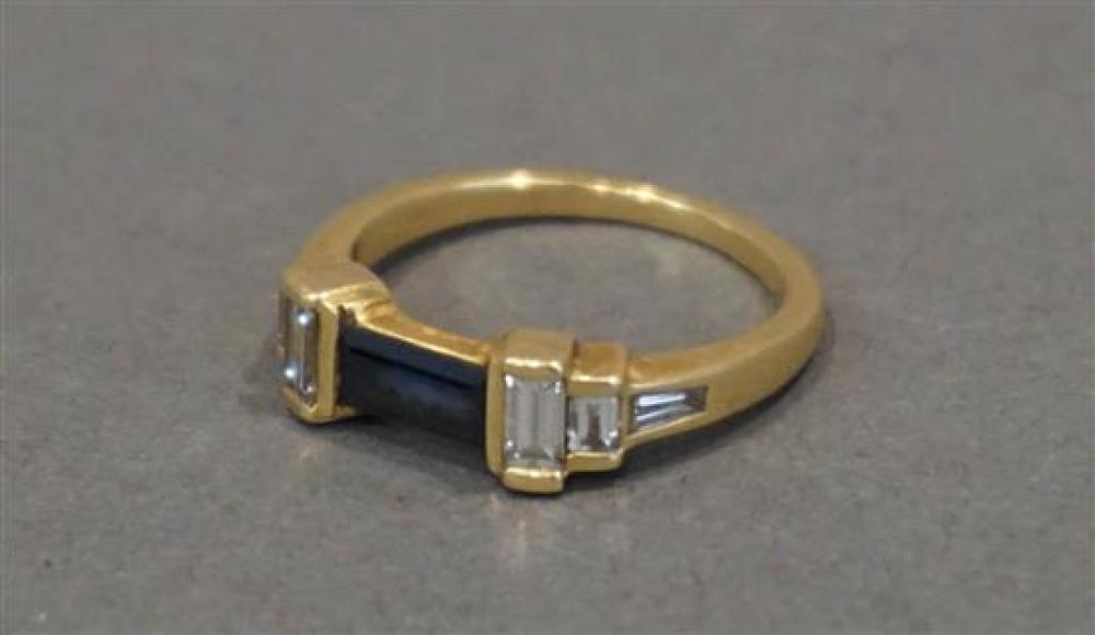 TESTED 18-KARAT YELLOW-GOLD, BLUE