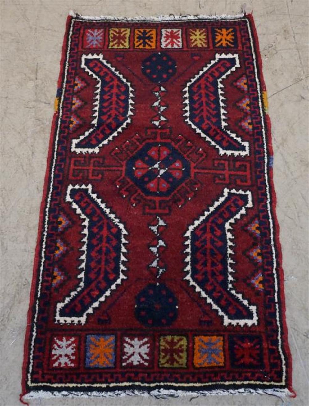 HAMADAN RUG, 3 FT 5 IN X 1 FT 10