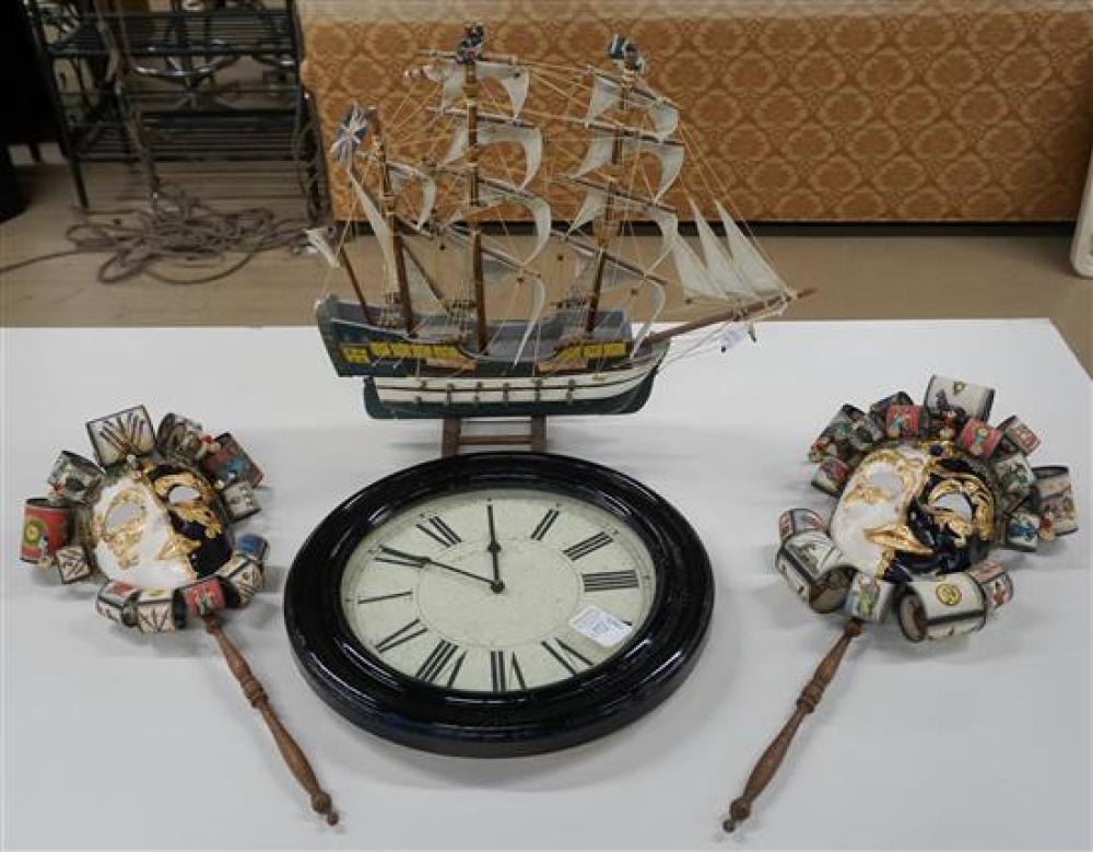 PAINTED WOOD MODEL OF GALLEON,