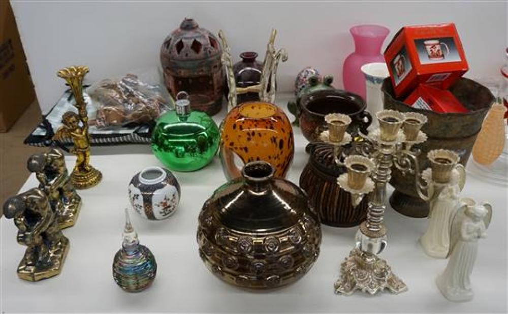 GROUP OF ASSORTED FIGURINES, VASES AND