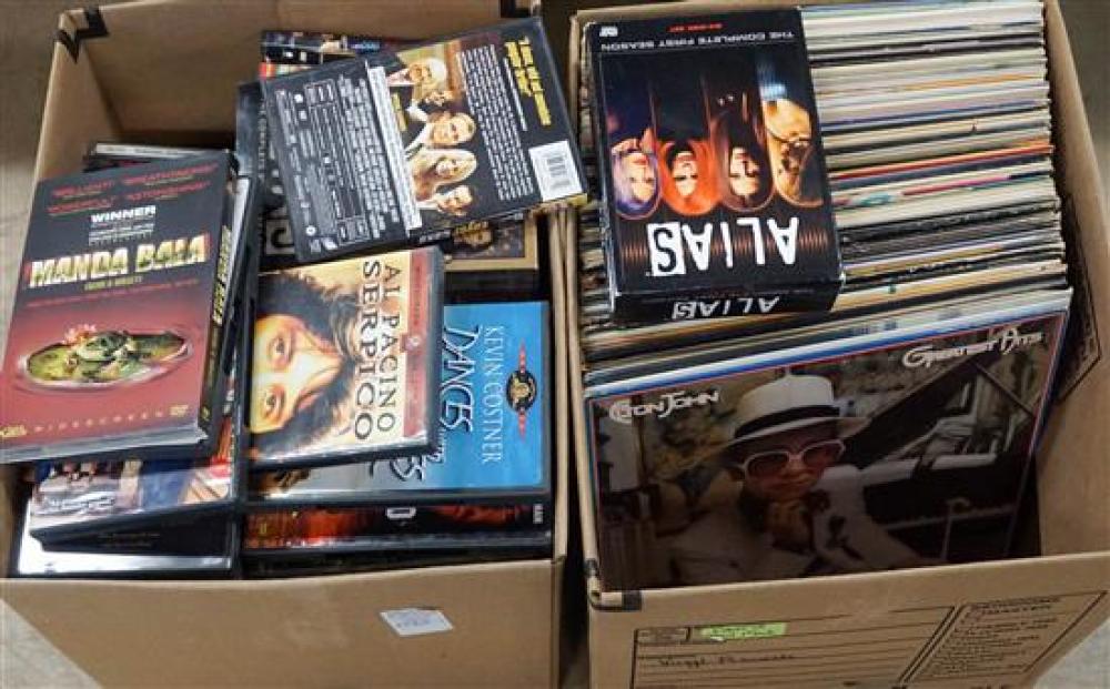 BOX OF RECORDS AND A BOX OF CDS 31fea2