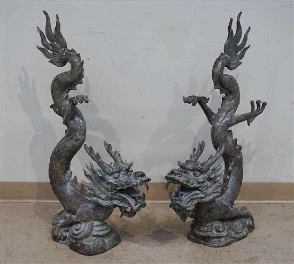 PAIR OF CHINESE STYLE VERDIGRIS 31feb0