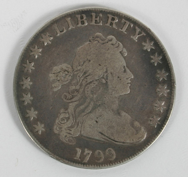 1799 Draped Bust Dollar Coin Fine