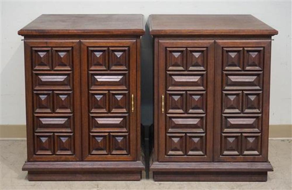 PAIR OF CONTEMPORARY OAK SIDE CABINETSPair