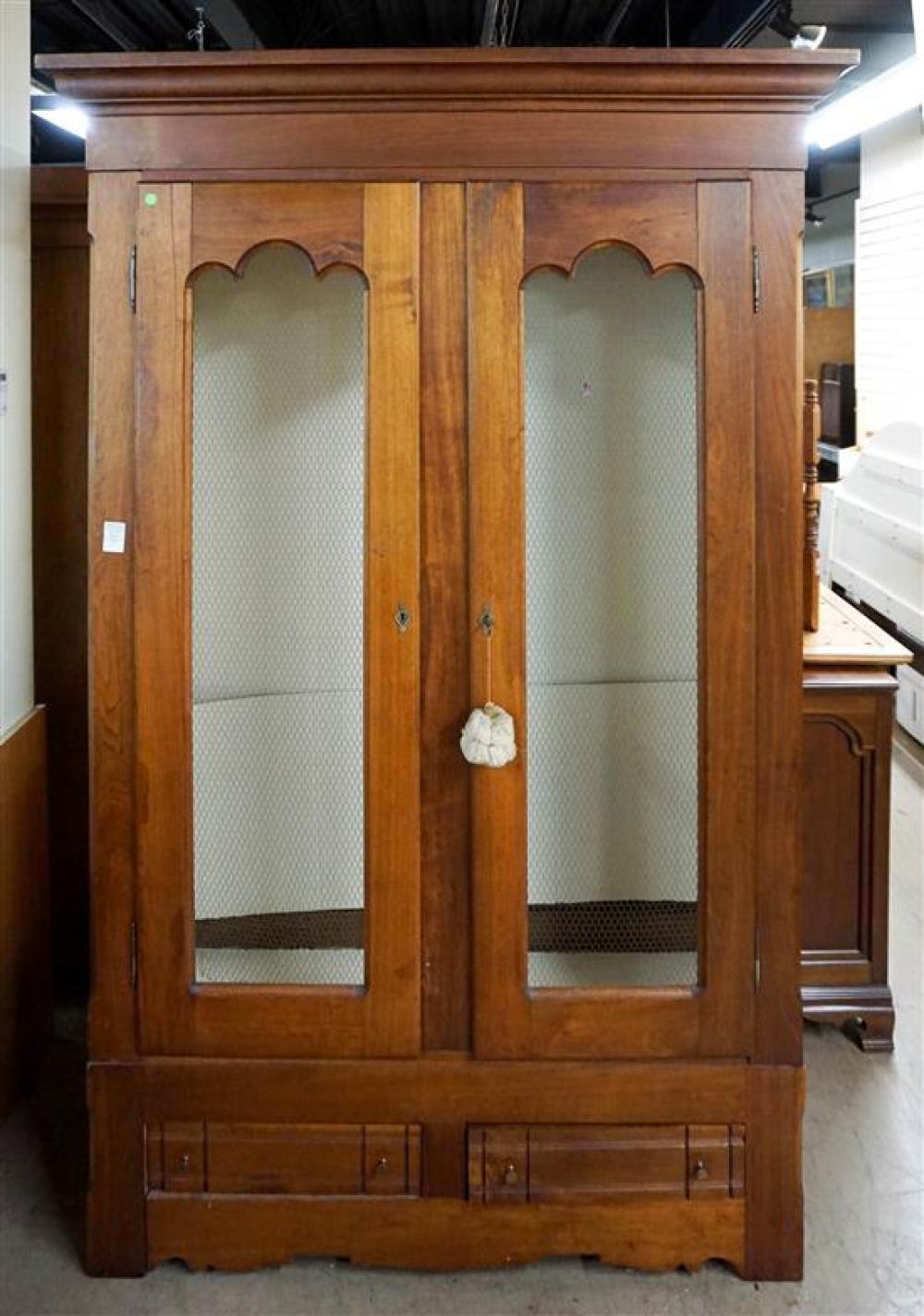 VICTORIAN ROCOCO STYLE WALNUT ARMOIRE,