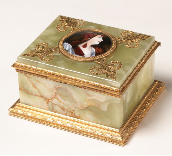 French alabaster box hand painted 4ffee