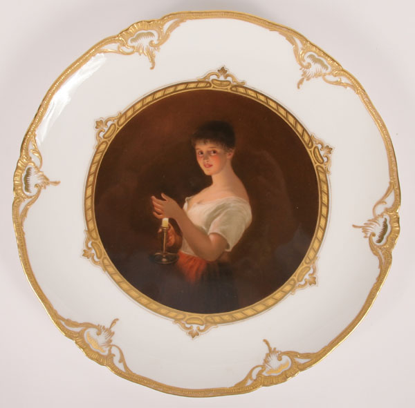 Hand painted KPM plate; center