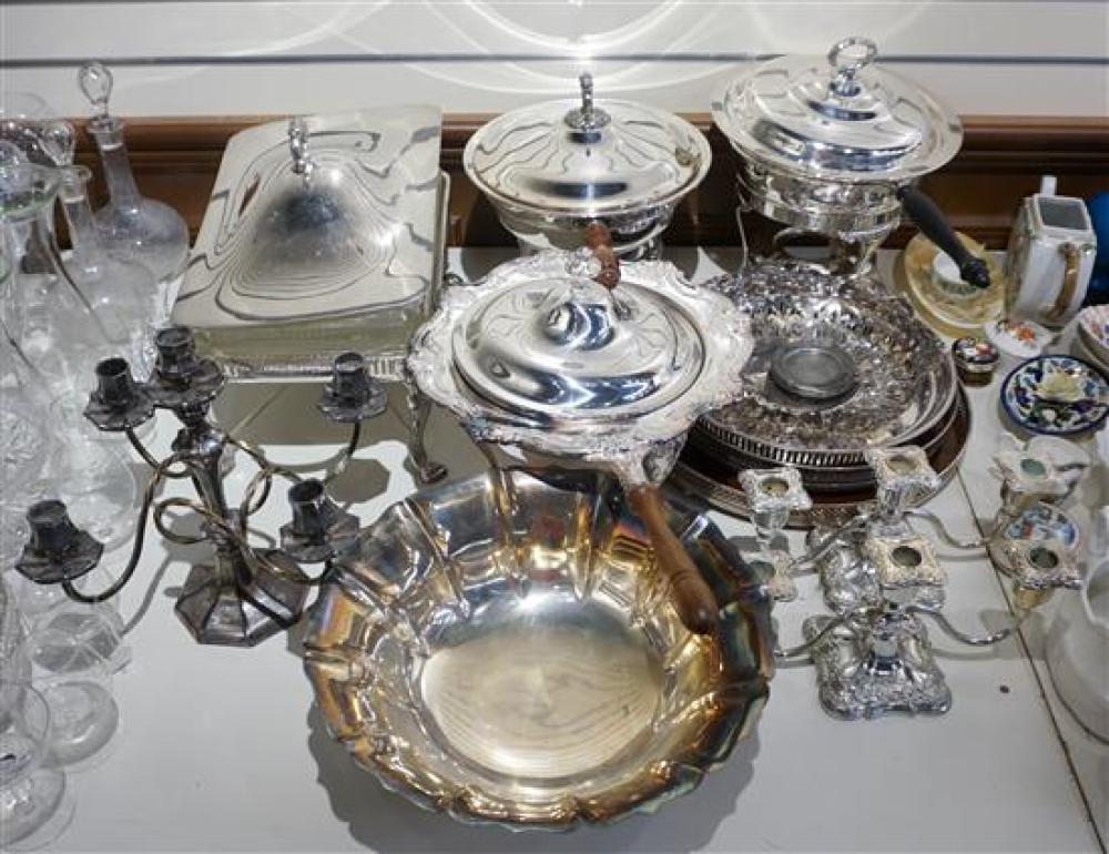 FOUR AMERICAN SILVER PLATE COVERED ENTREE