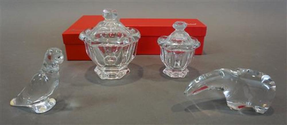 TWO BACCARAT CRYSTAL CONDIMENT DISHES,