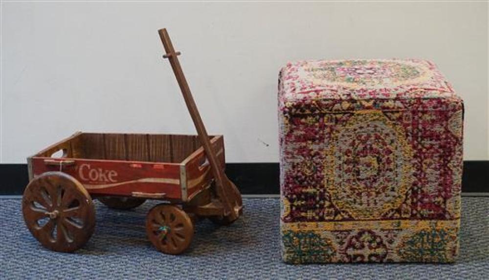 TOY WAGON AND A SQUARE UPHOLSTERED 31ffe4