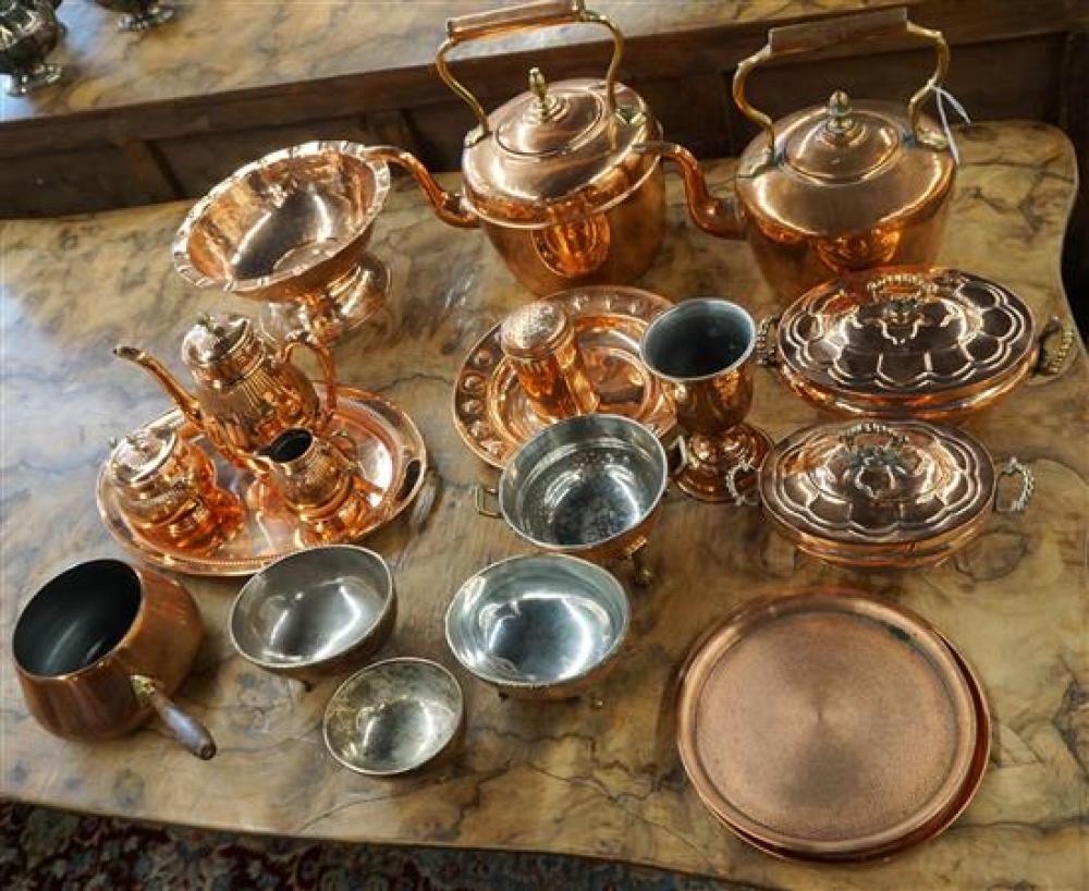 GROUP WITH COPPER WARE, INCLUDING