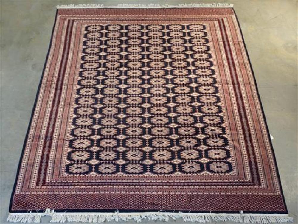 PAKISTAN BOKHARA BLUE GROUND RUG,