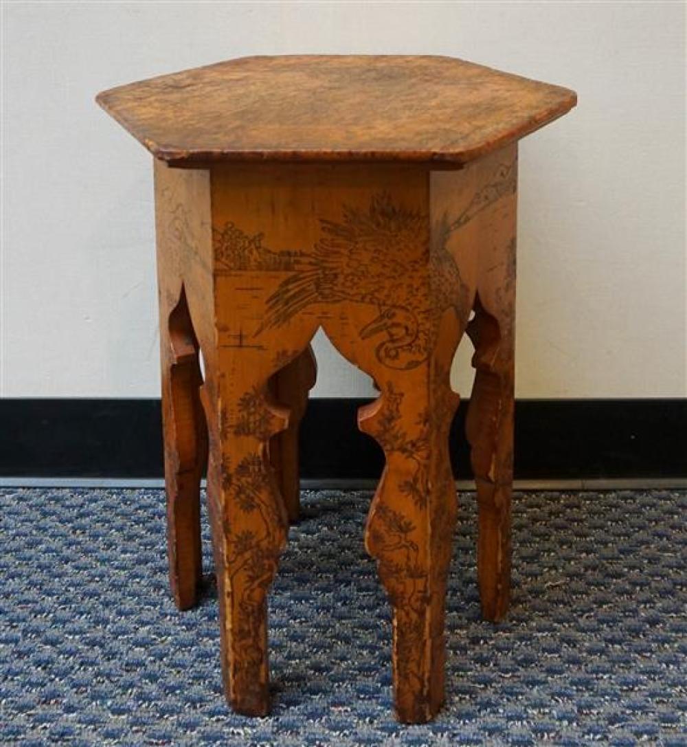 CHINESE HEXAGONAL FRUITWOOD TABLE, HEIGHT: