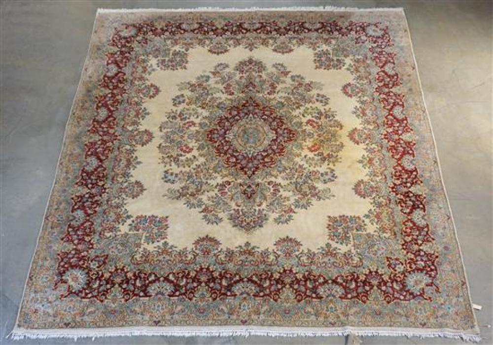 KERMAN RUG (STAINED), 12 FT 8 IN