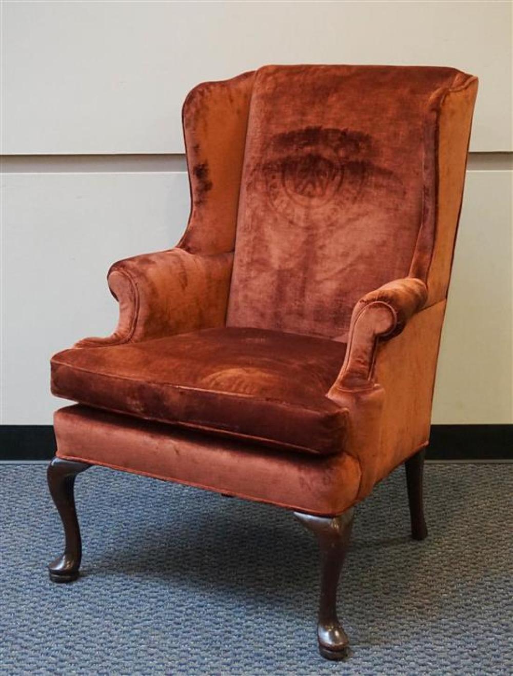 QUEEN ANNE STYLE MAHOGANY MAROON