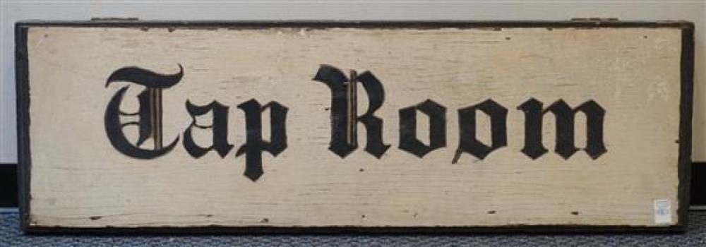 'TAP ROOM' PAINTED WOOD SIGN, 18