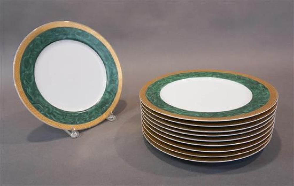 TEN EUROPEAN GILT AND FAUX MALACHITE