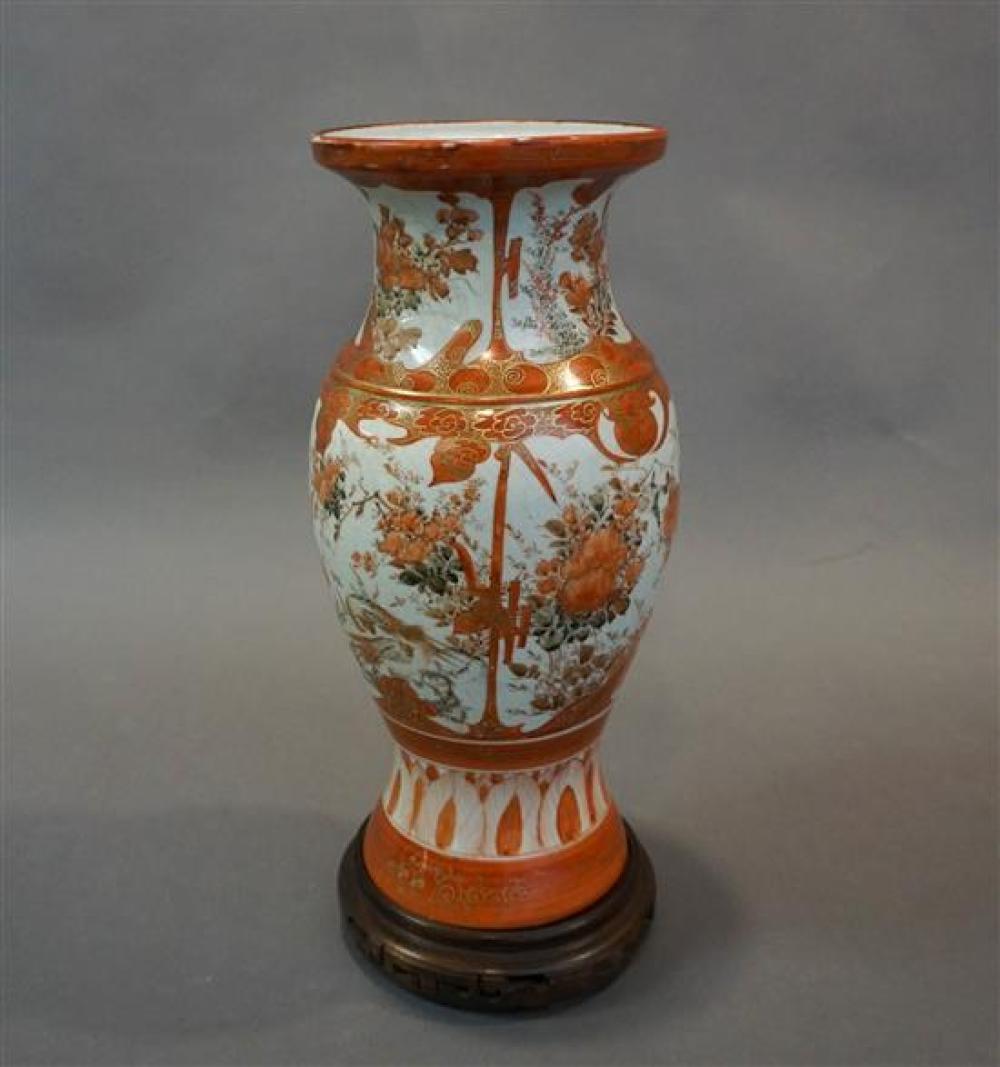 JAPANESE KUTANI VASE ON STAND,