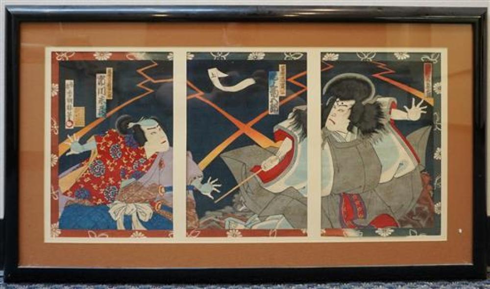 JAPANESE TRIPTYCH WOODBLOCK PRINT 32009e