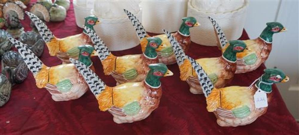 EIGHT ITALIAN CERAMIC PHEASANTS 3201a2