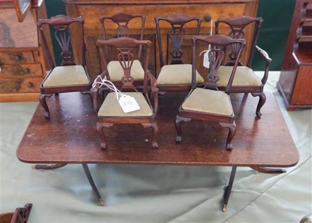 DOLL HOUSE, TWO PEDESTAL DINING TABLE