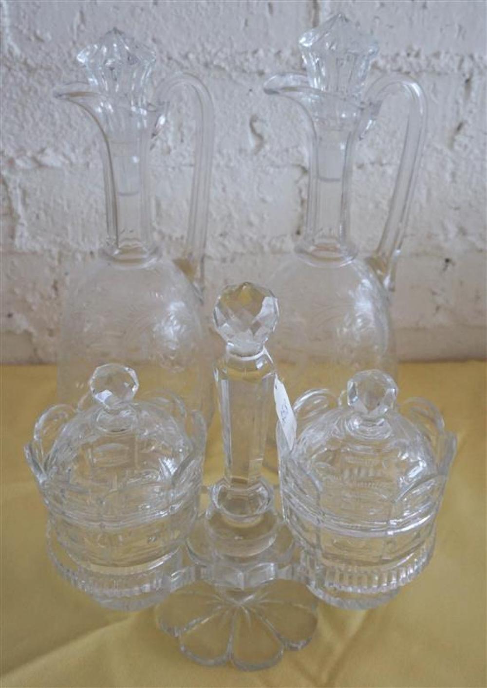 PAIR CRYSTAL CLARET PITCHERS AND 3201c6