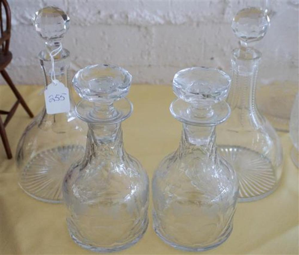 TWO PAIRS CRYSTAL DECANTERSTwo