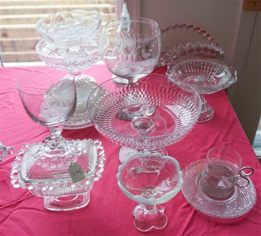GROUP OF ASSORTED PATTERN GLASS
