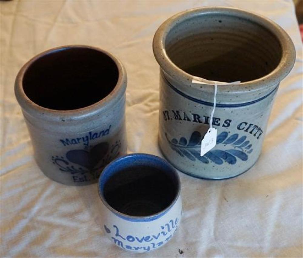 THREE MARYLAND LANDMARK STONEWARE