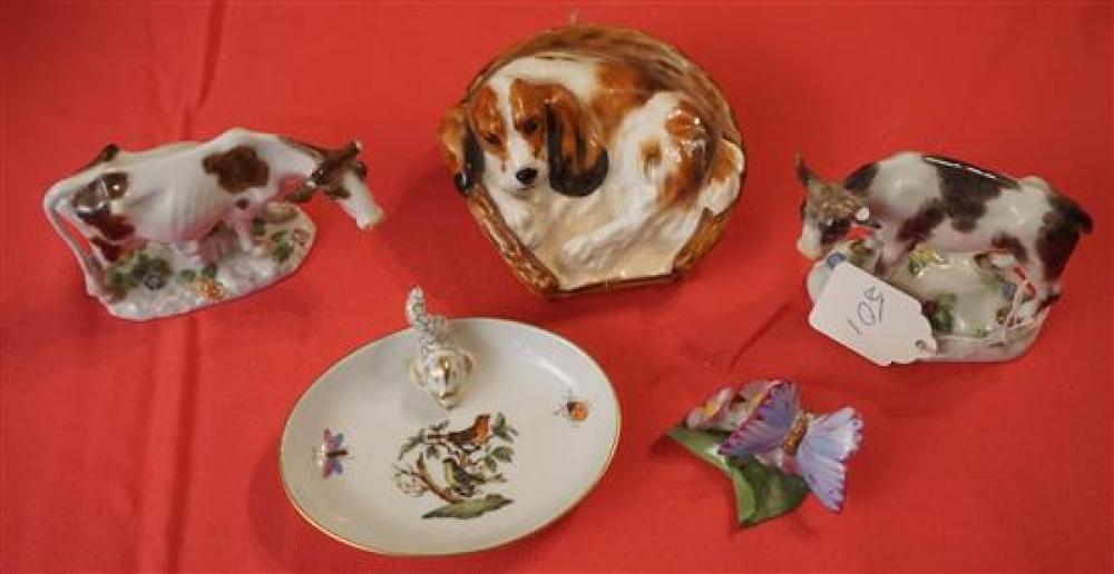 TWO (2) MEISSEN COWS, A ROYAL DOULTON