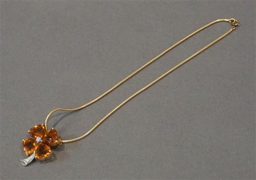 14-KARAT YELLOW-WHITE GOLD, CITRINE