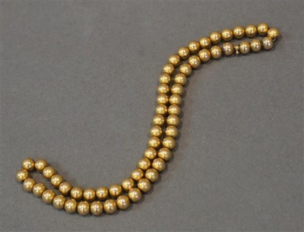 10-KARAT YELLOW-GOLD BEADED NECKLACE;