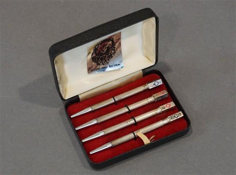 CASED SET WITH FOUR ENGLISH SILVER 3202ff