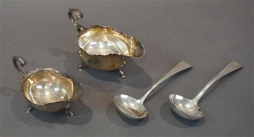 TWO ENGLISH SILVER SAUCEBOATS AND