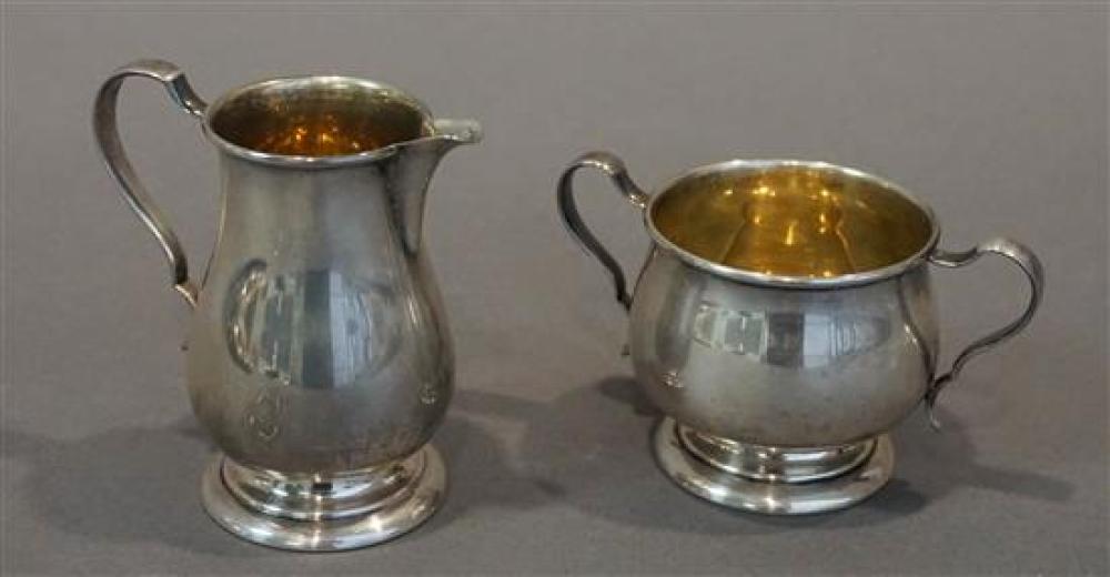 LUNT STERLING SILVER SUGAR AND A CREAMER,